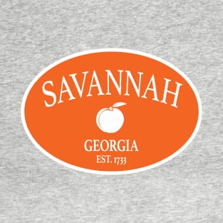 Savannah Georgia Est 1733 Peach Oval Orange T-Shirt